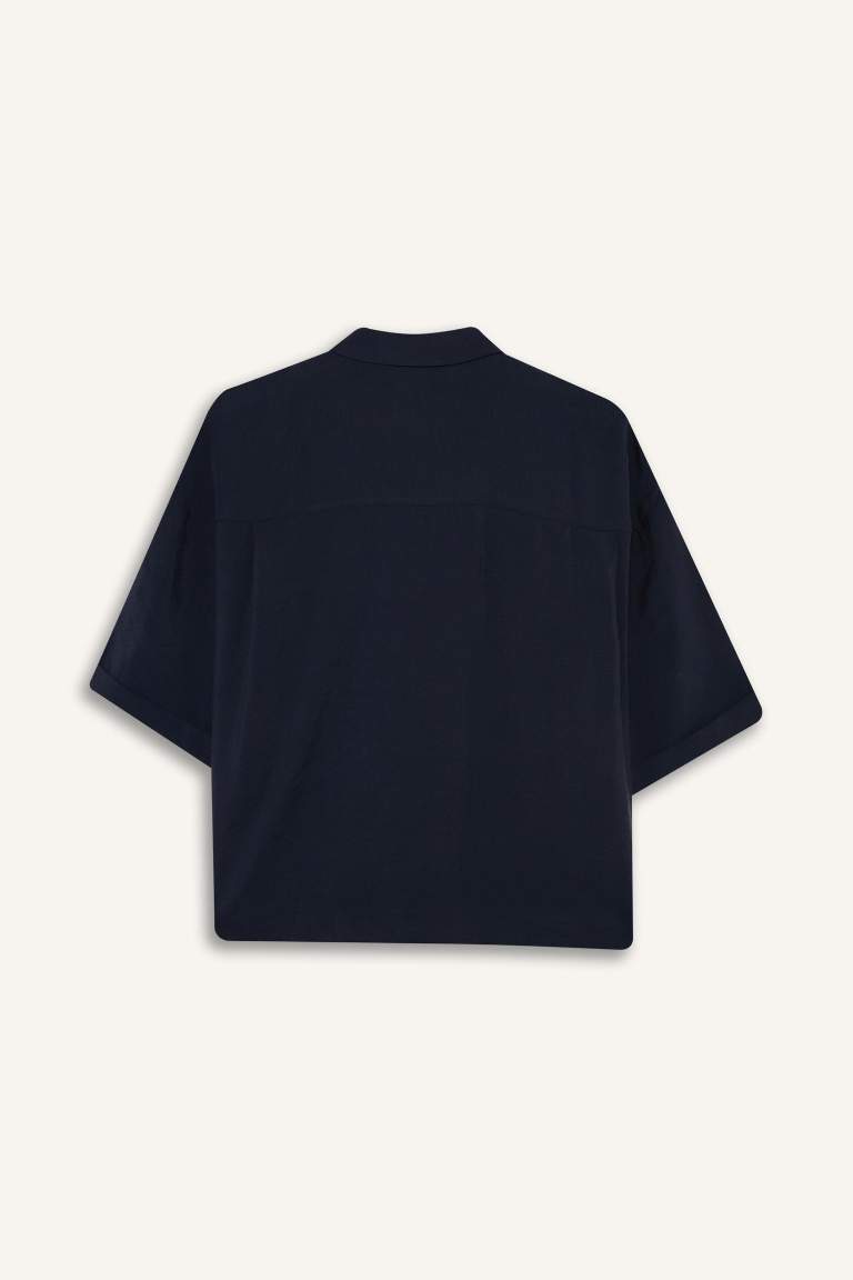 Loose Fit Modal Kısa Kollu Gömlek