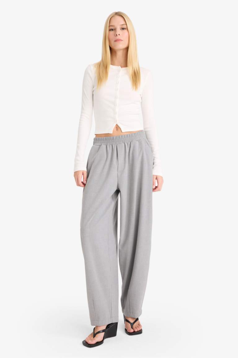 سترة مضلع سليم فيت بياقة مستديرة