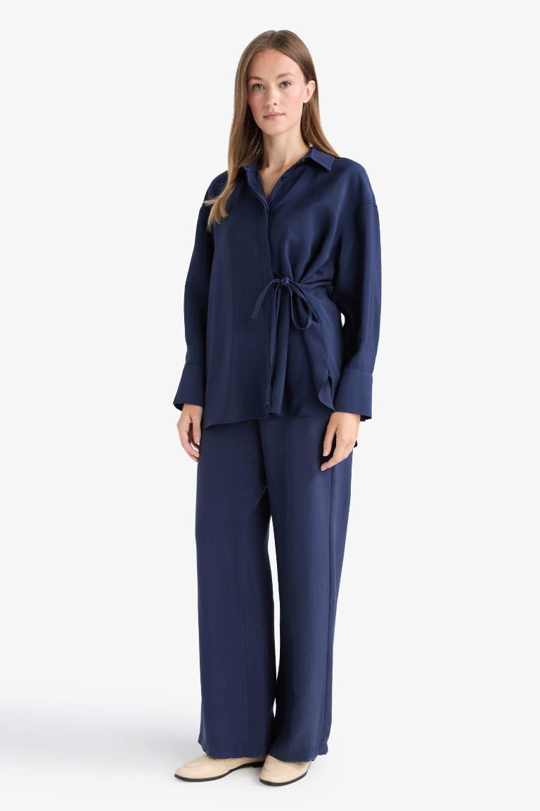 Regular Fit Beli Lastikli Modal Pantolon