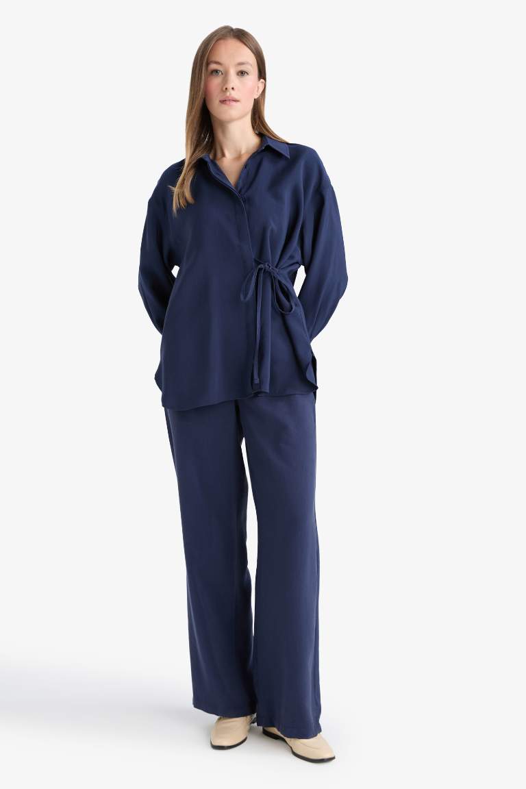 Regular Fit Beli Lastikli Modal Pantolon