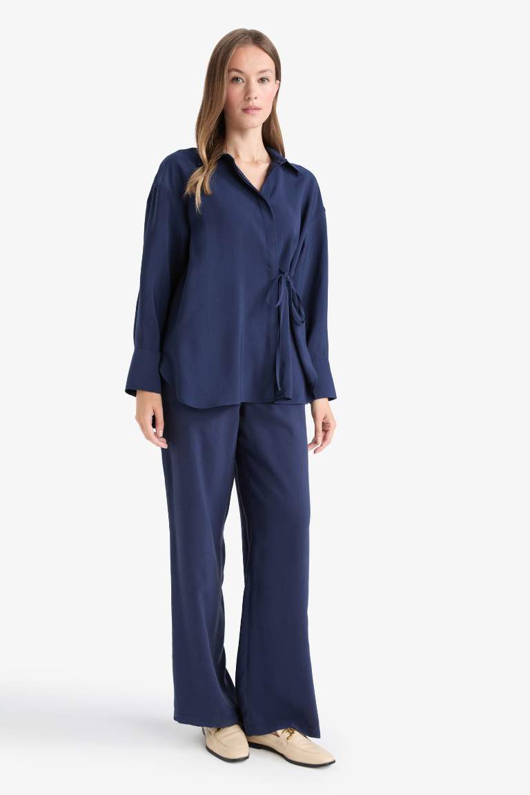 Regular Fit Beli Lastikli Modal Pantolon