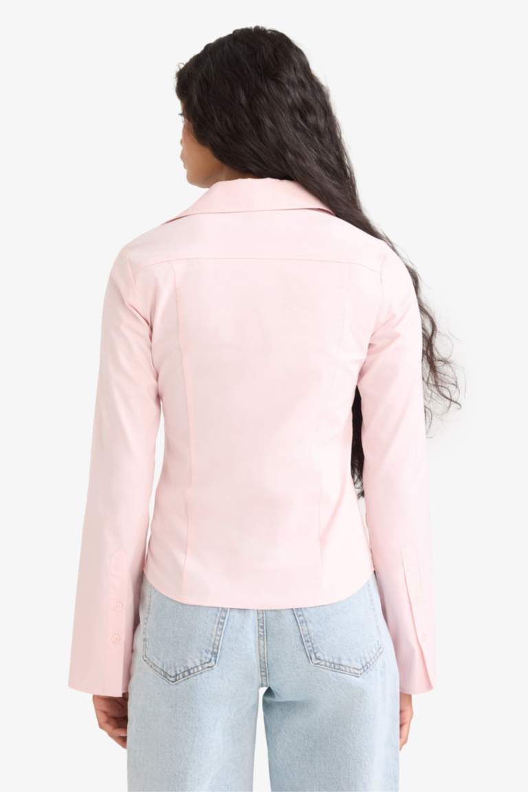 Fitted Poplin Long Sleeve Shirt