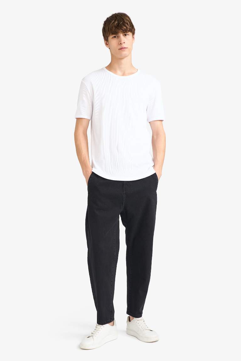 Slim Fit Crew Neck Ribana Short Sleeve T-Shirt