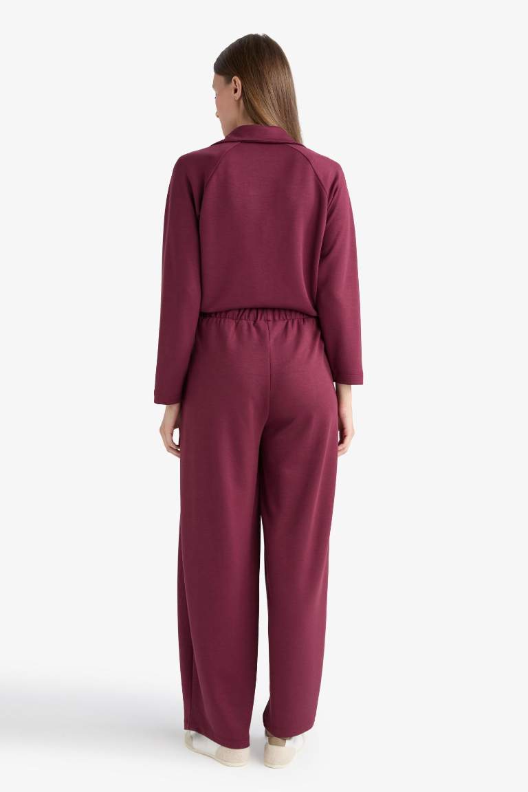 Barrel Fit Düz Paça Pantolon