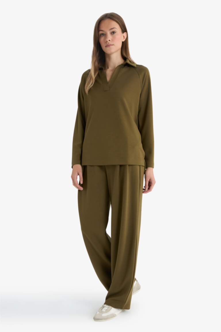 Barrel Fit Straight Leg Trousers