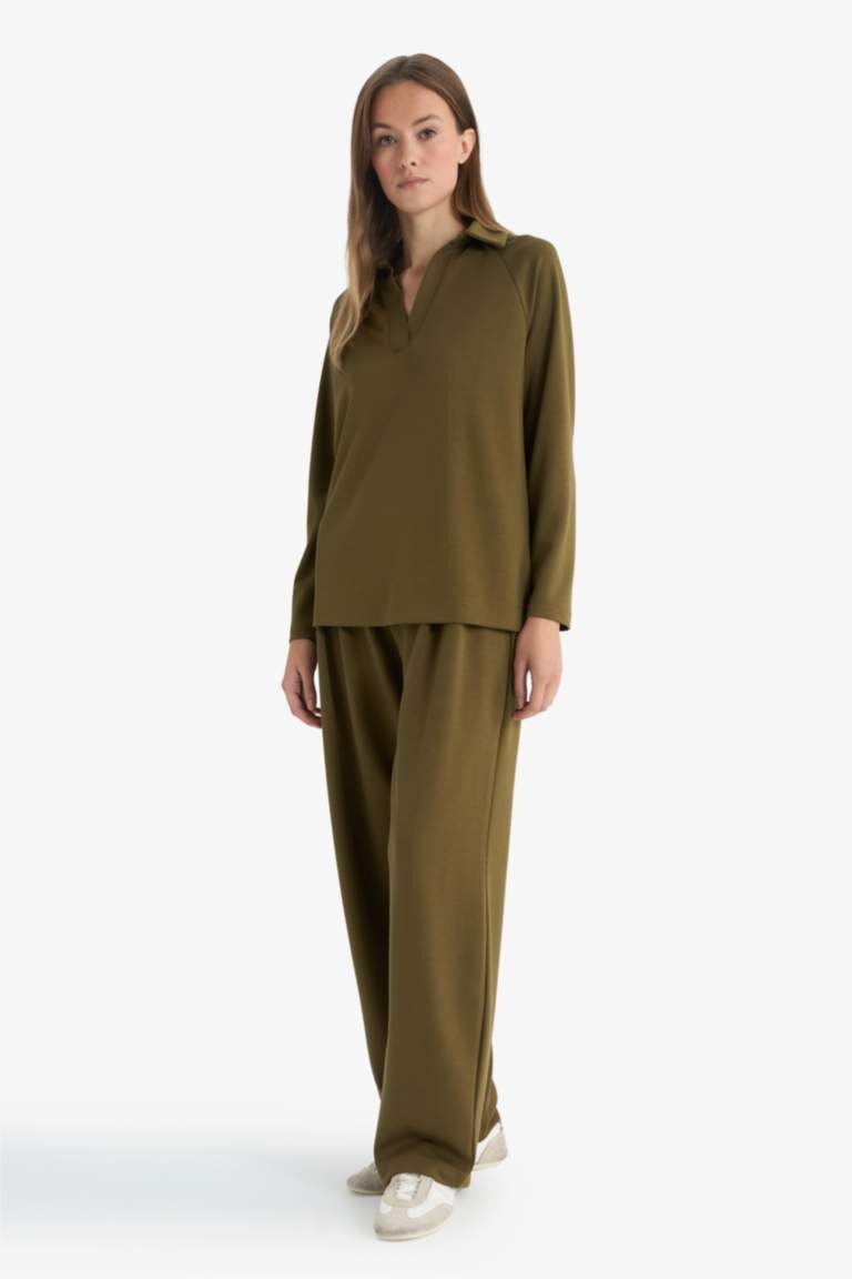 Barrel Fit Straight Leg Trousers