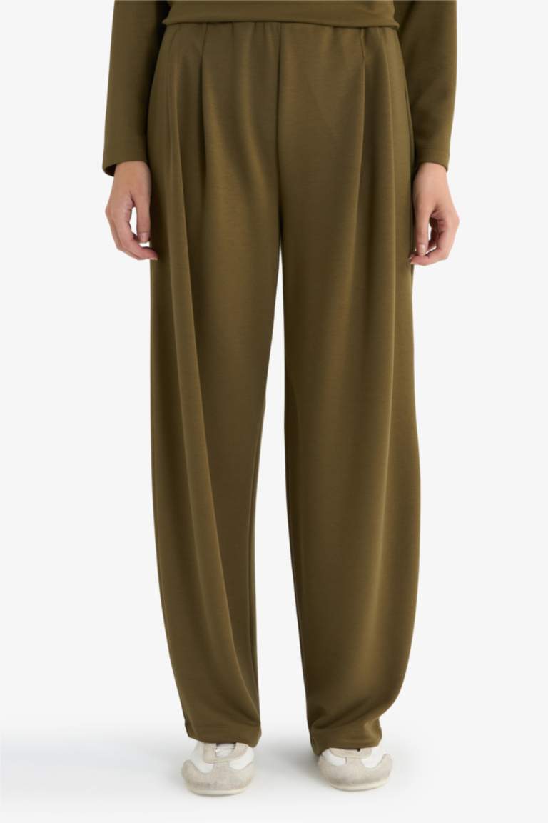 Barrel Fit Straight Leg Trousers