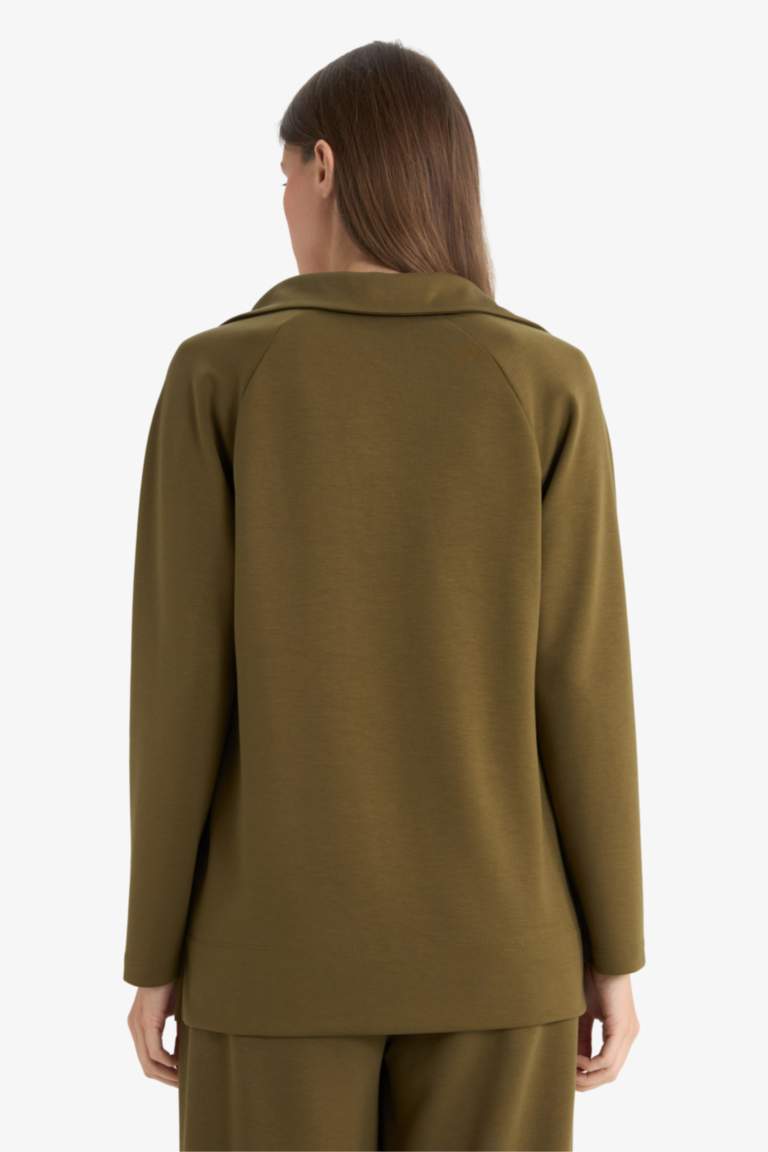 بلوزة طويلة ردن طويل قصة عادية بياخة بولو