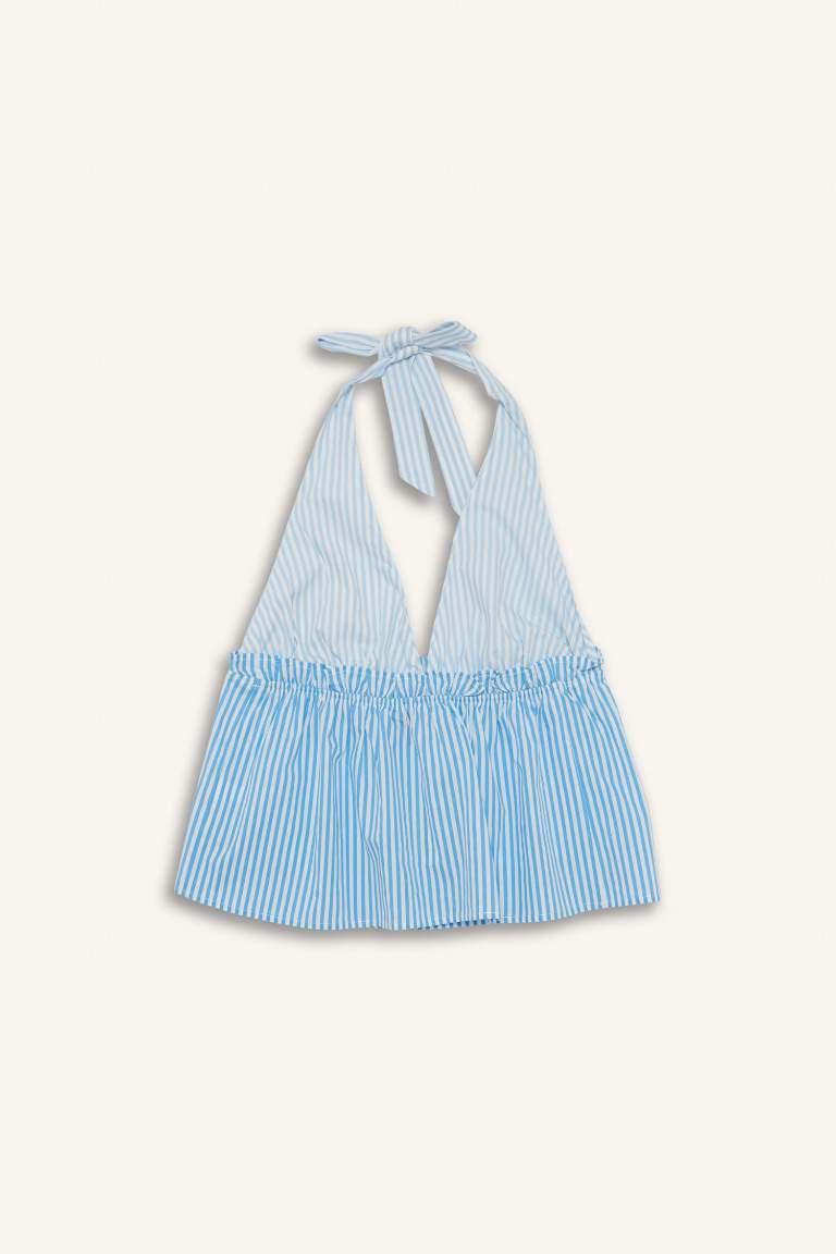 Poplin Halter Neck Blouse