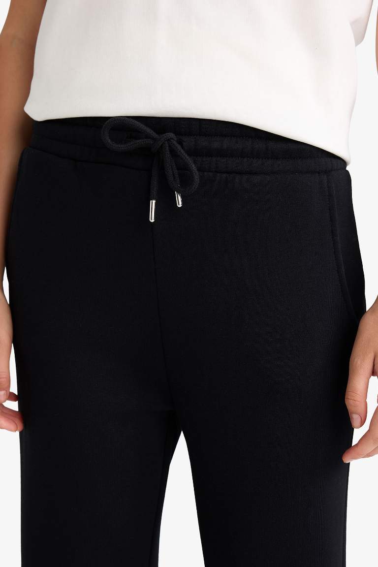 Basic Düz Cepli Beli Bağcıklı Kalın Jogger Eşofman Altı