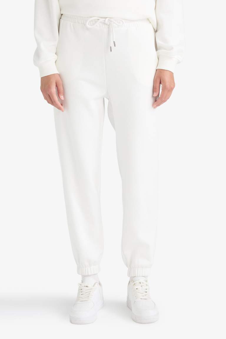 Basic Tie Waist Thick Jogger Sweatpants