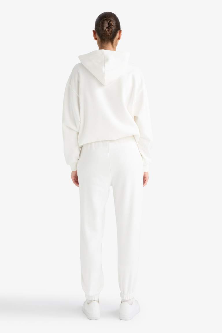 Basic Tie Waist Thick Jogger Sweatpants