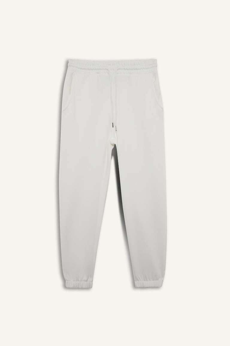 Basic Tie Waist Thick Jogger Sweatpants