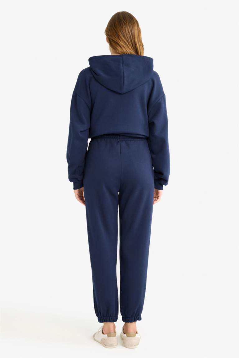 Basic Düz Cepli Beli Bağcıklı Kalın Jogger Eşofman Altı