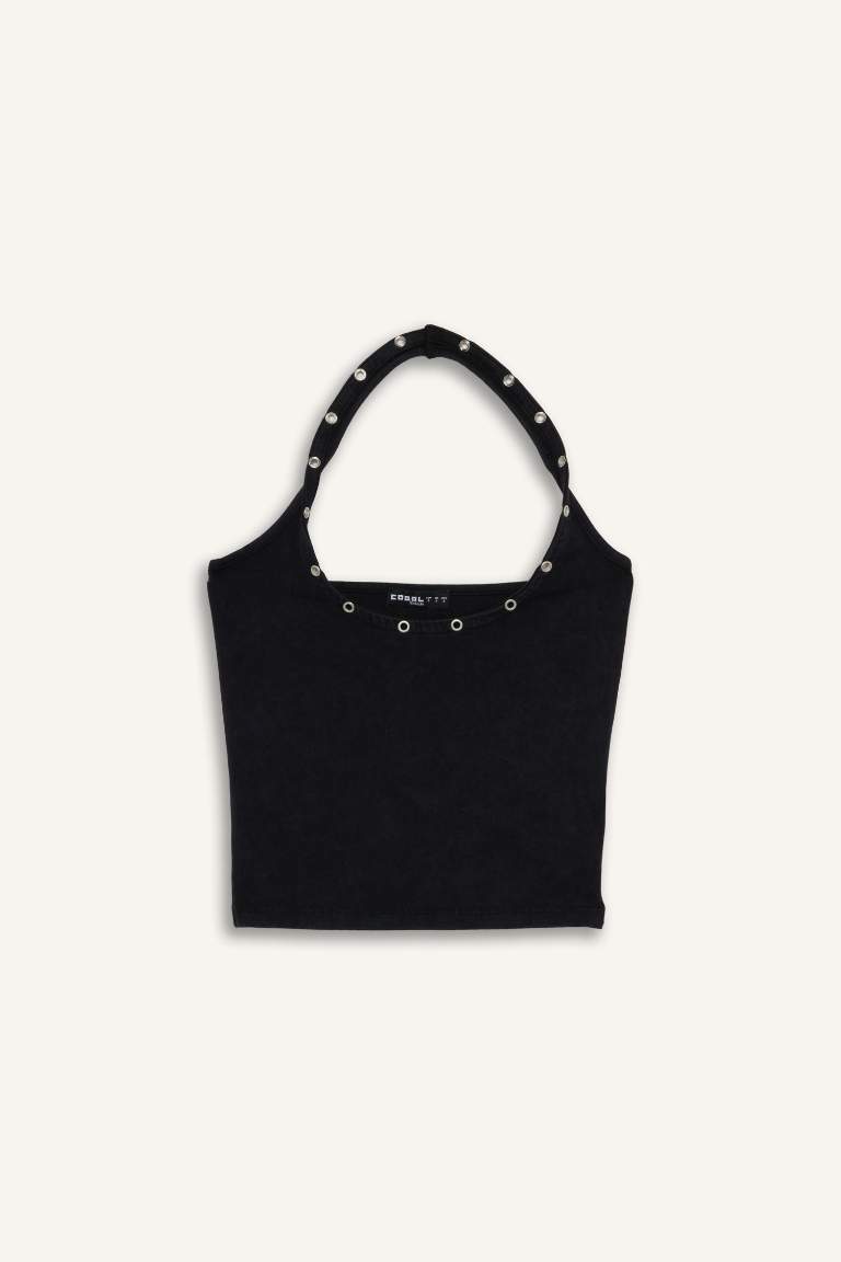 Slim Fit Halter Collar Tank Top