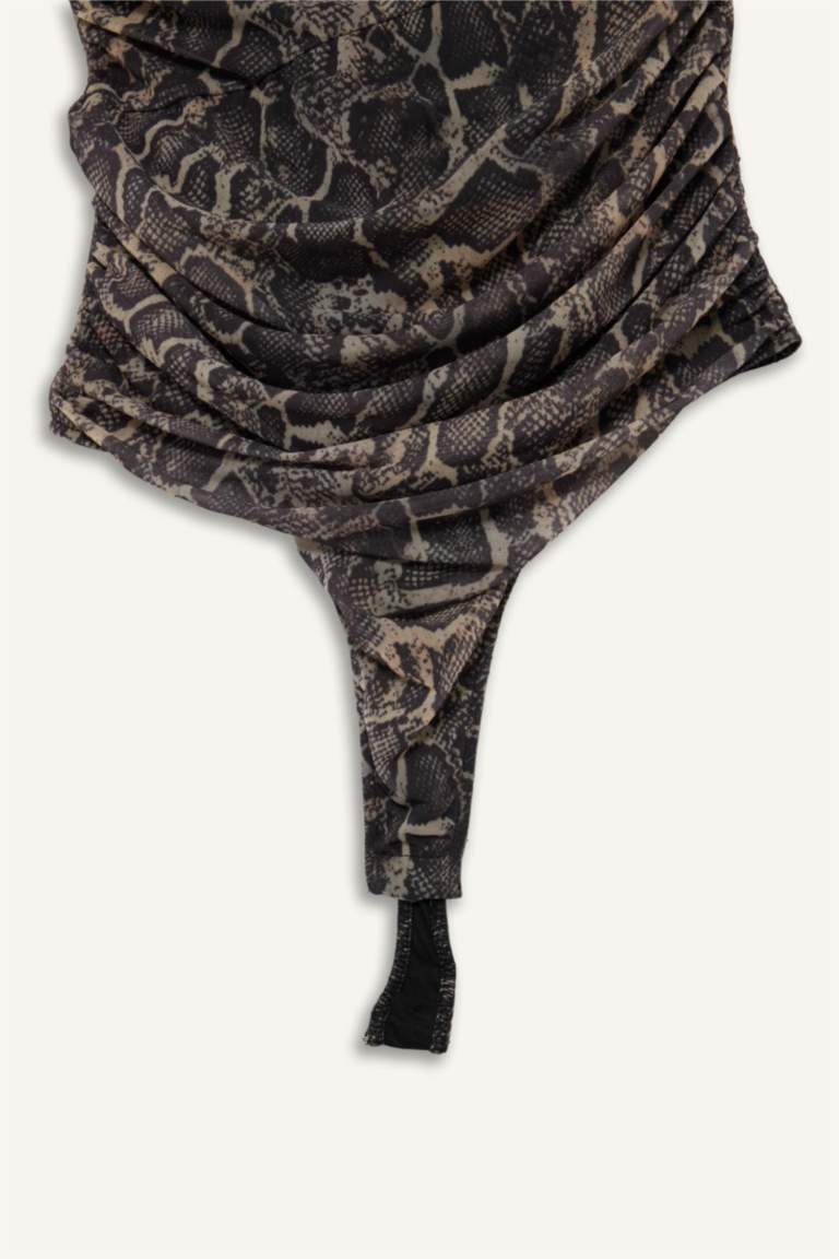 Animal Tulle Halter Collar Tank Top