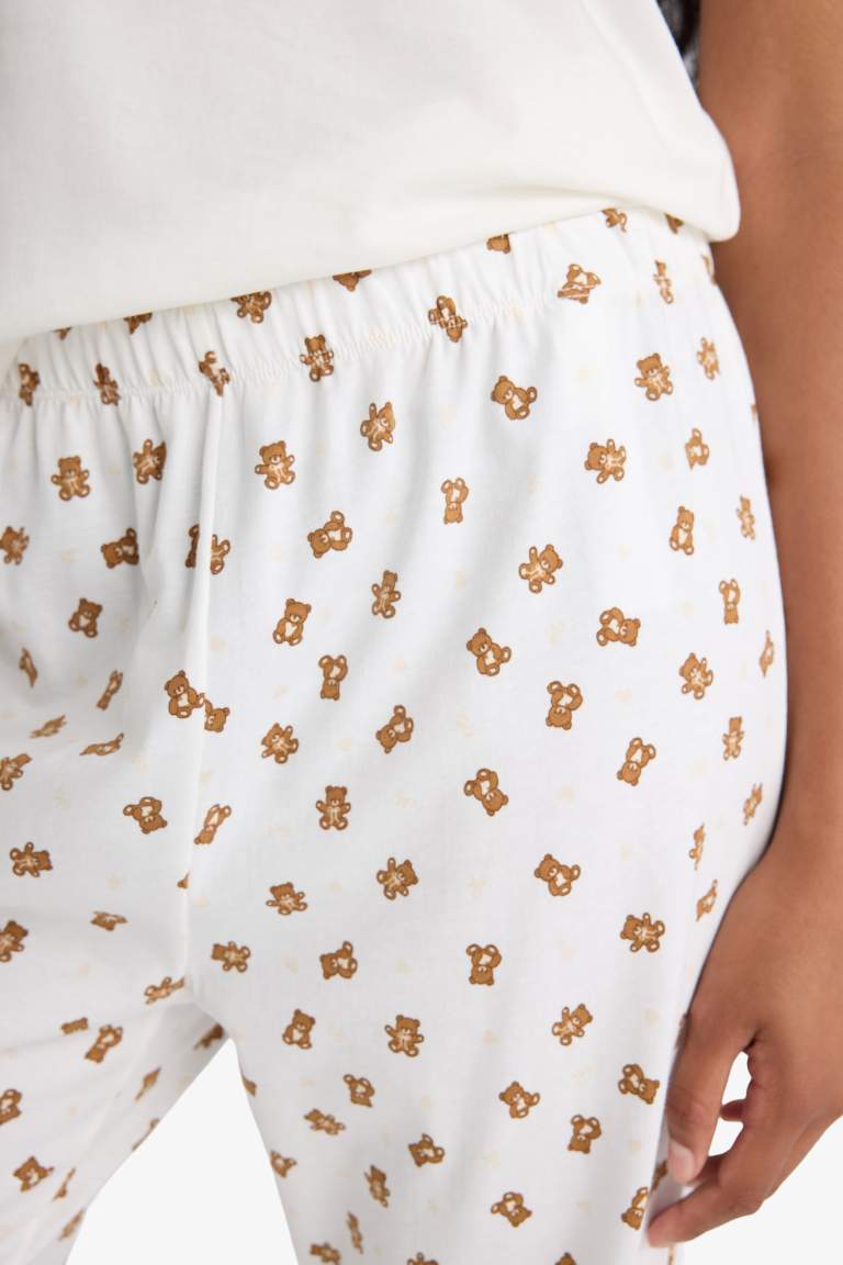 Пижамный комплект Regular Fit с принтом, коротким рукавом и узором на брюках - Fall in Love