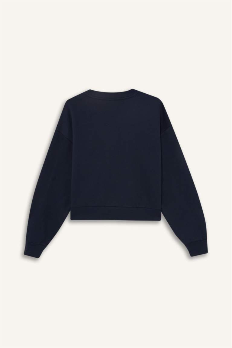 Coool Loose Fit V Yaka Baskılı Sweatshirt