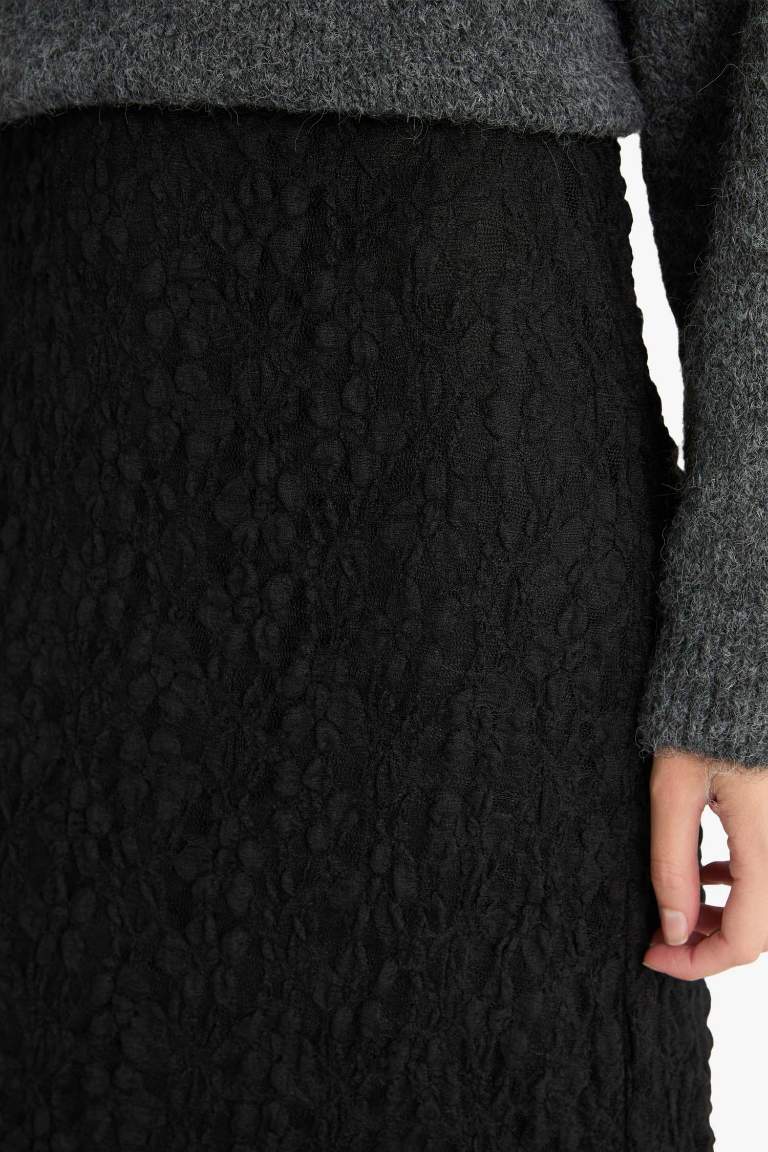 A-Line Lace Maxi Skirt