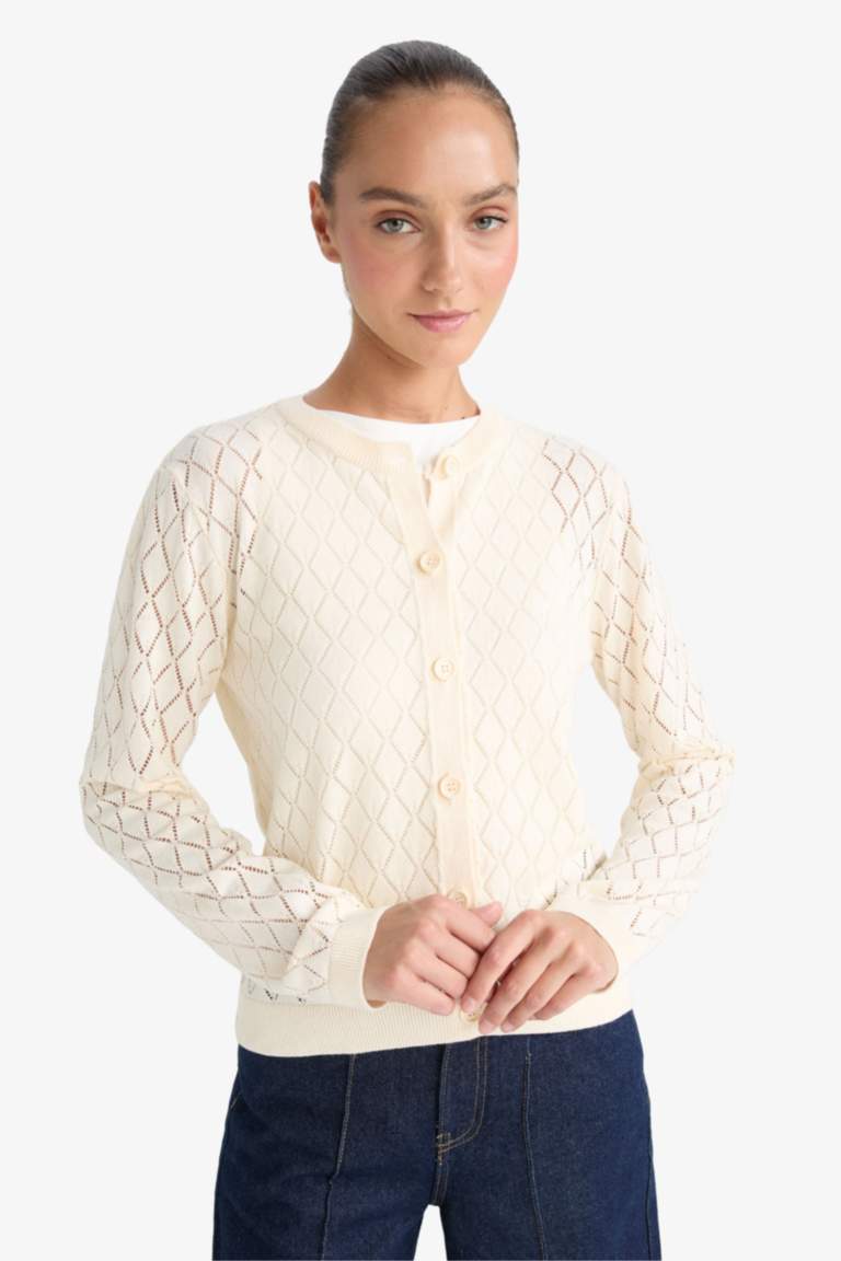 Кардиган Regular Fit с круглым вырезом
