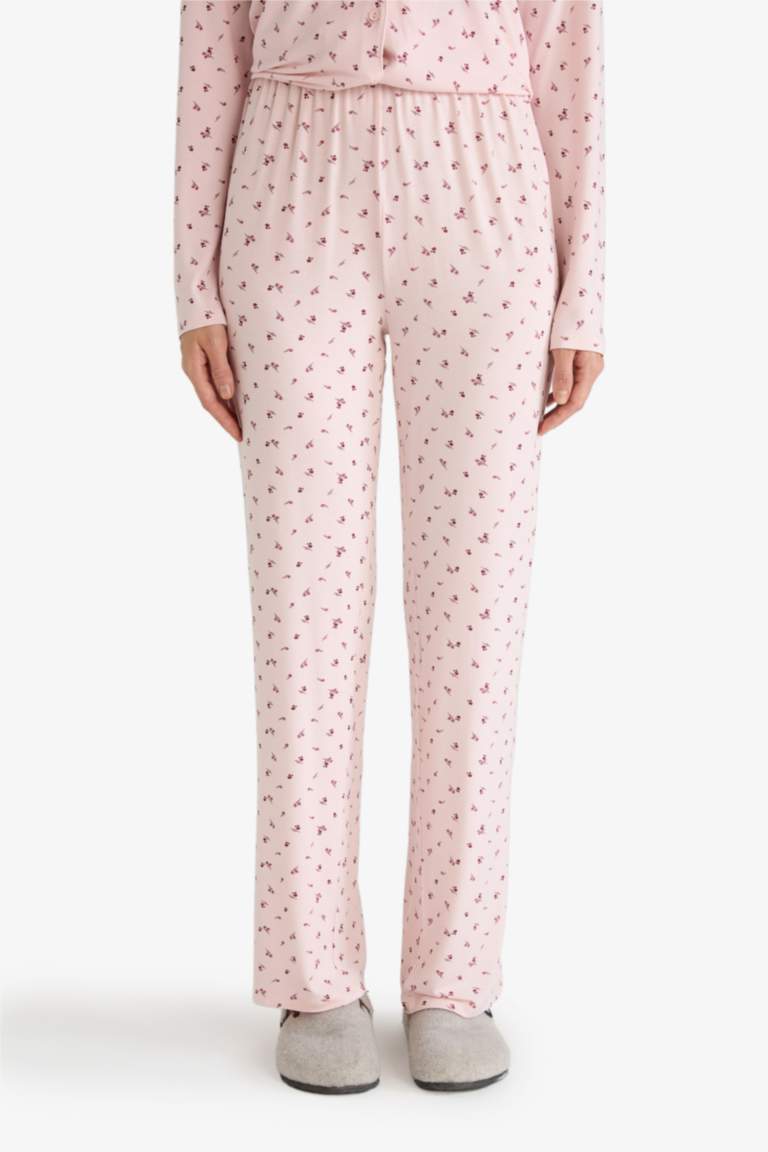 Pijama Takımı Regular Fit Desenli Uzun Kollu Üst Uzun Alt-Fall in Love