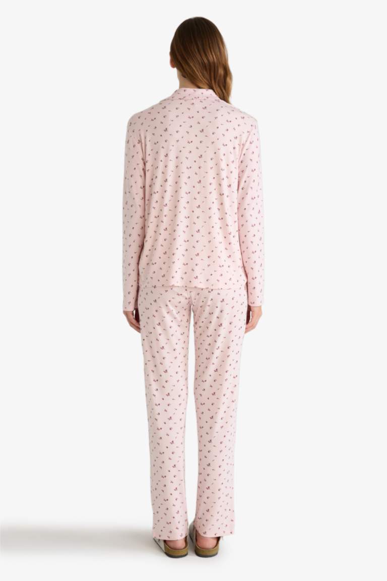 Pijama Takımı Regular Fit Desenli Uzun Kollu Üst Uzun Alt-Fall in Love