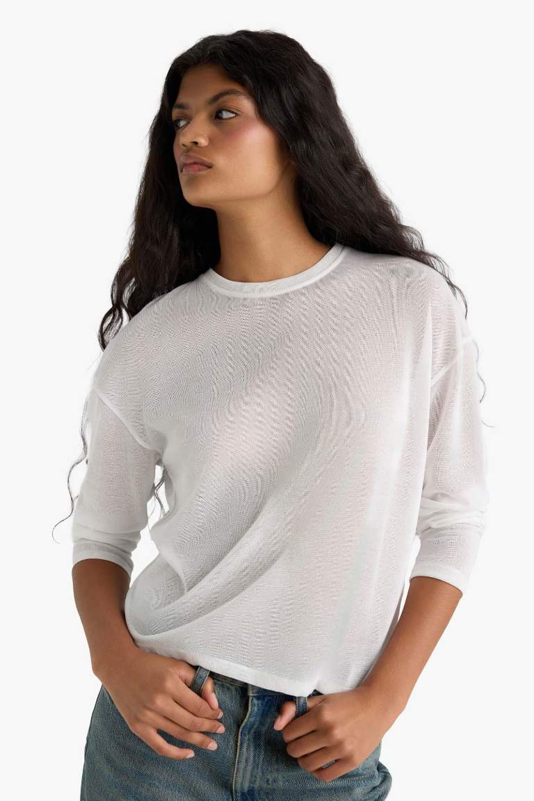 Relax Fit Crew Neck Long Sleeve T-Shirt