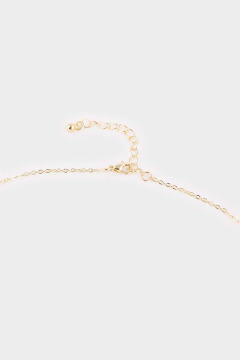 Kadın Çelik Gold Kolye-Yüzük Set