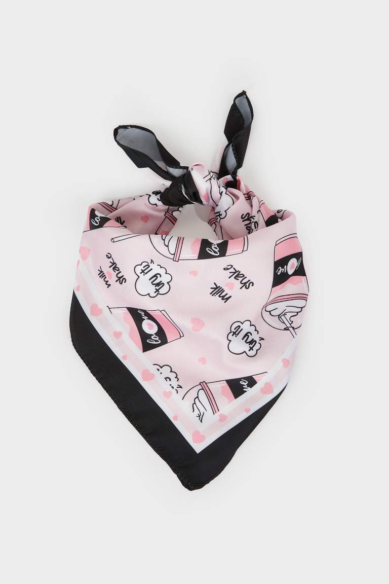 Kız Çocuk Desenli Saten Fular