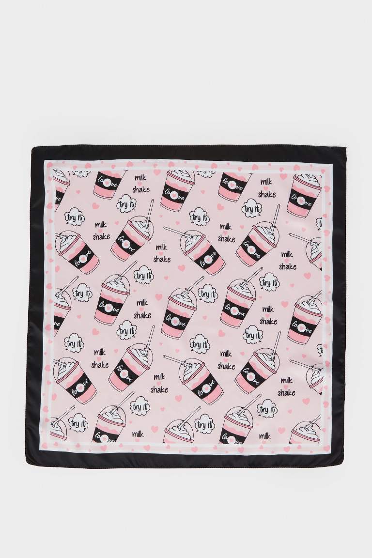 Kız Çocuk Desenli Saten Fular