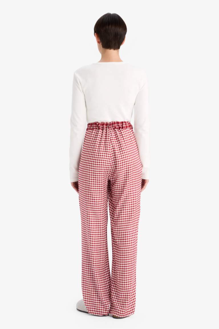 بنطلون بجامة كاروهات فلانيل قصة عادية من Fall in Love