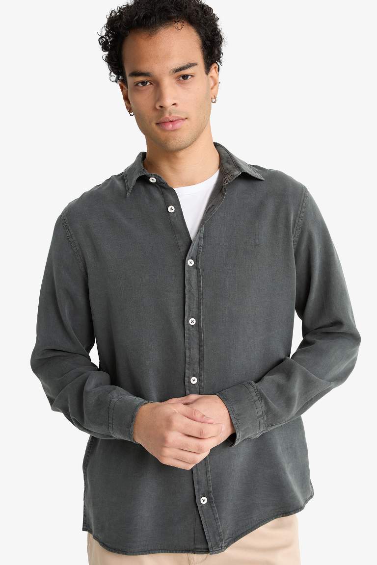 Regular Fit Twill Uzun Kollu Gömlek