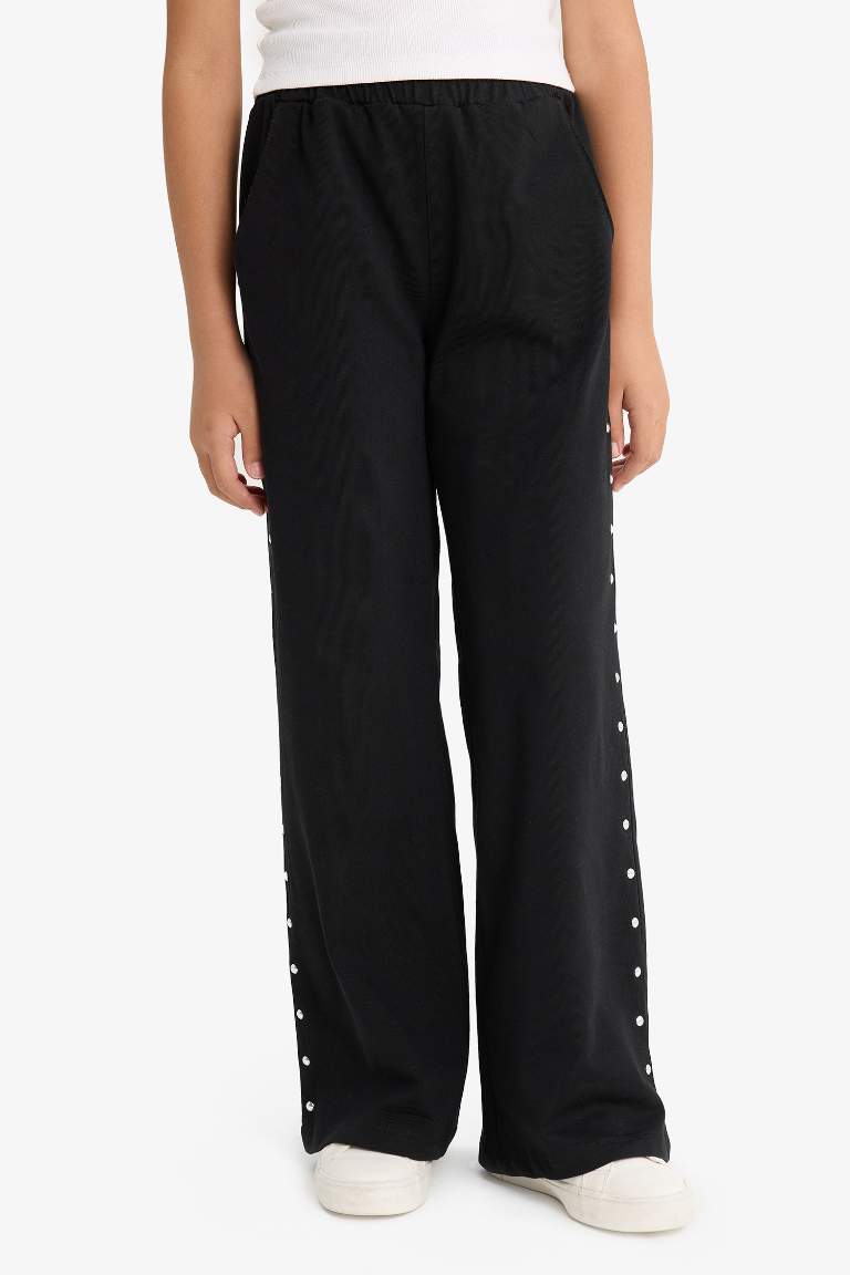 Girl Elastic Waist Wide Leg Sweatpants
