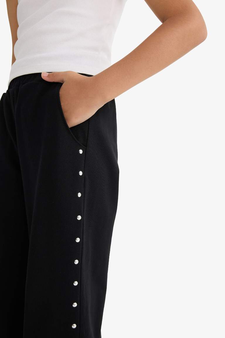 Girl Elastic Waist Wide Leg Sweatpants