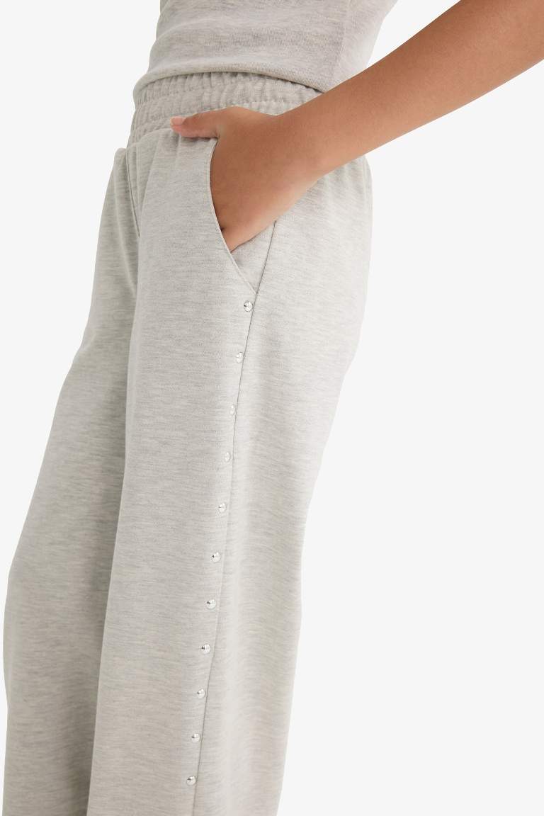 Girl Elastic Waist Wide Leg Sweatpants
