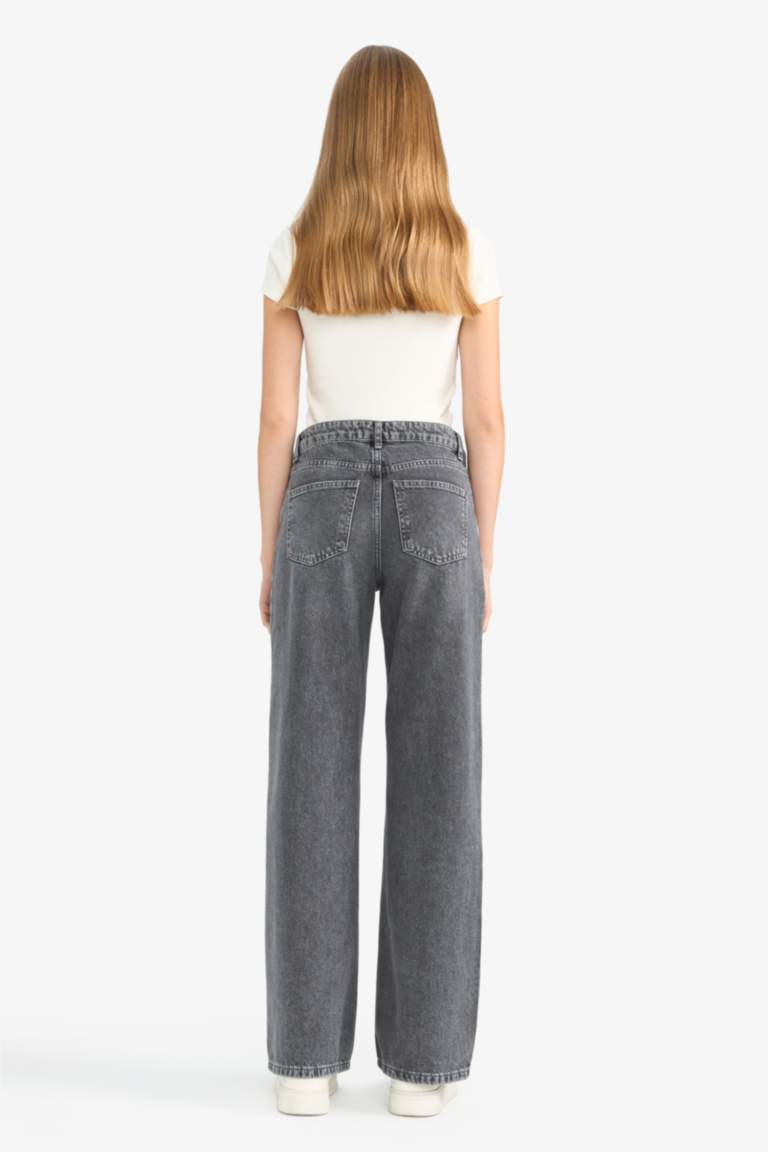 Embroidered Denim Trousers