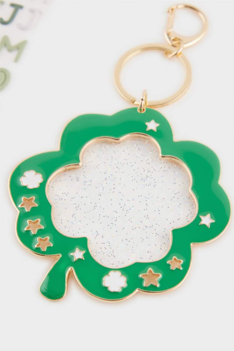 Kadın Yonca Temalı Harfli Charm Anahtarlık