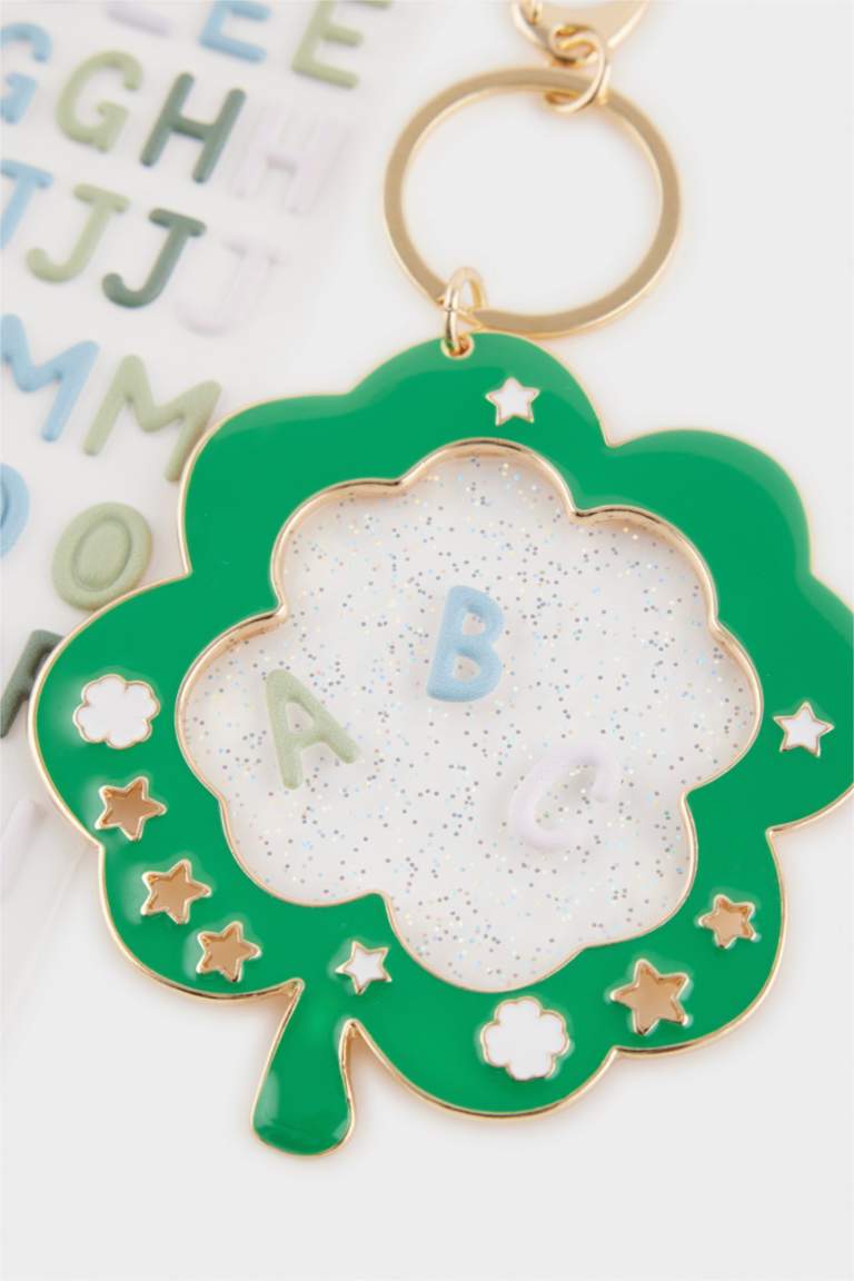 Kadın Yonca Temalı Harfli Charm Anahtarlık