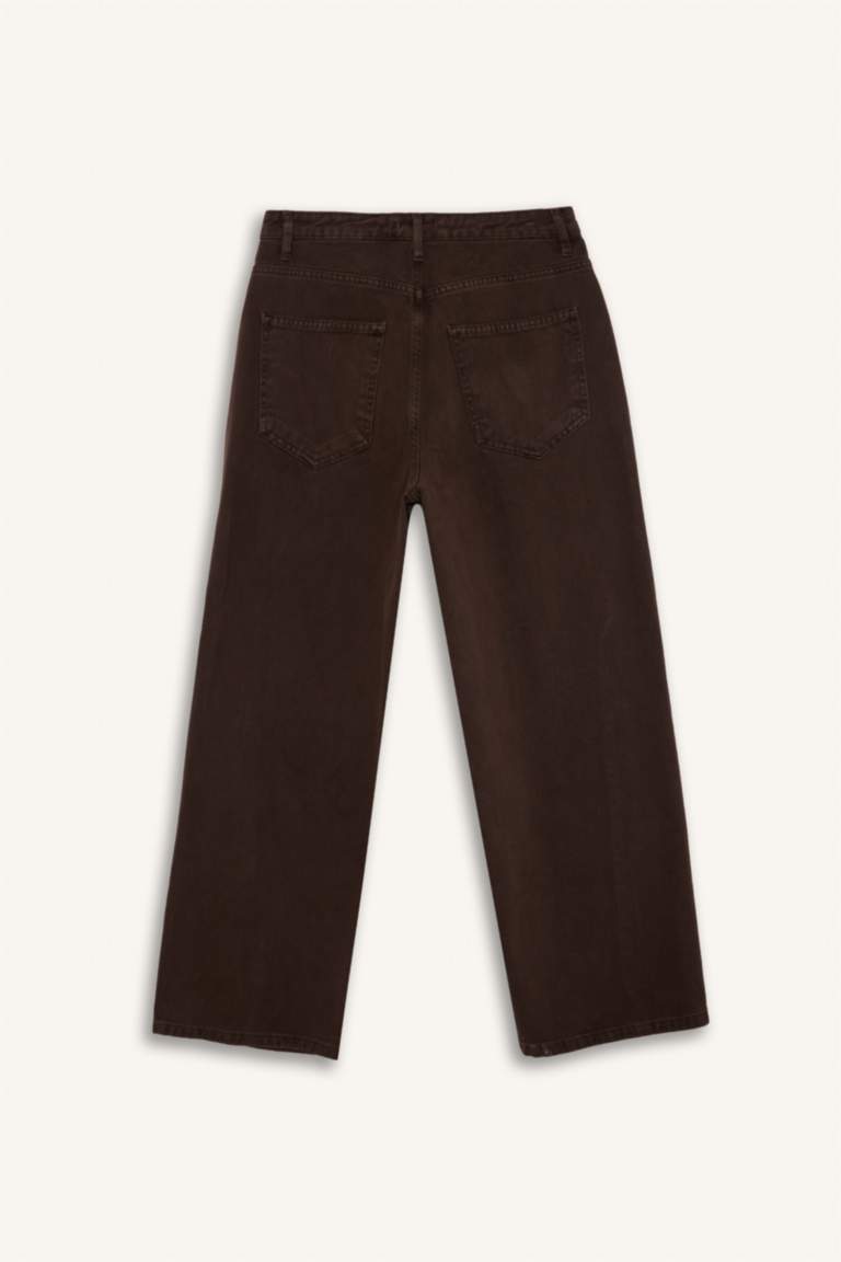 Barrel Fit Regular Waist Cherry Charm Gabardine Trousers