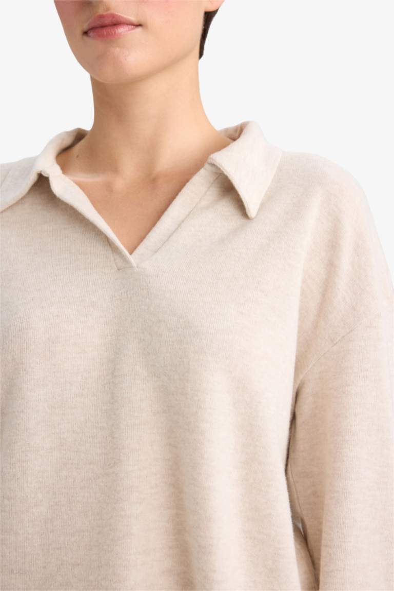 Pijama Takımı Regular Fit Uzun Kollu Velur Üst Uzun Alt-Fall in Love