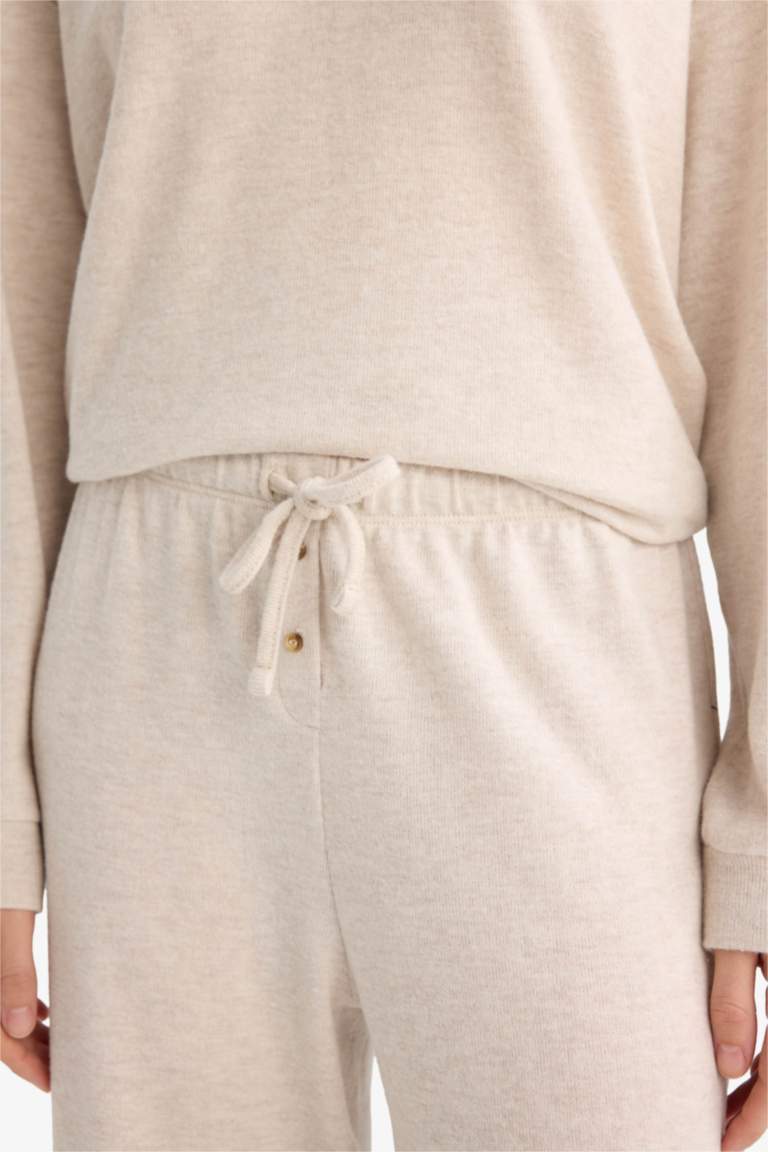 Pijama Takımı Regular Fit Uzun Kollu Velur Üst Uzun Alt-Fall in Love