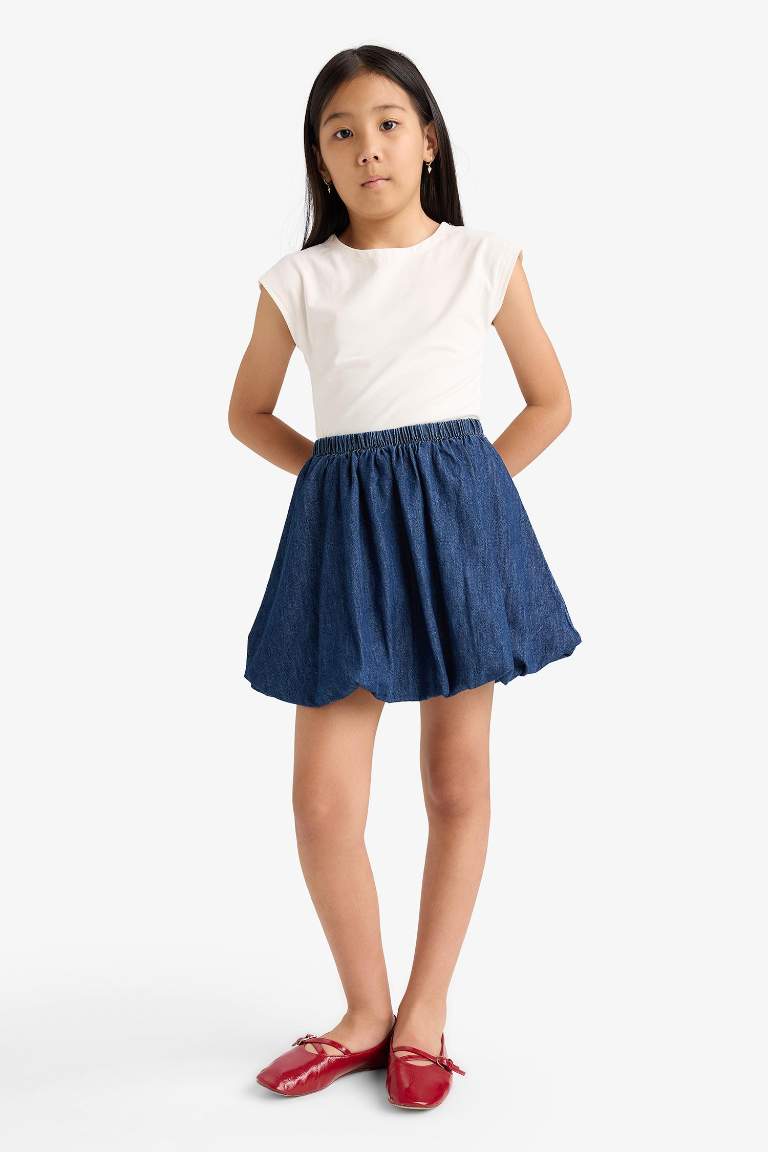 Girl Denim Balloon Fit Skirt