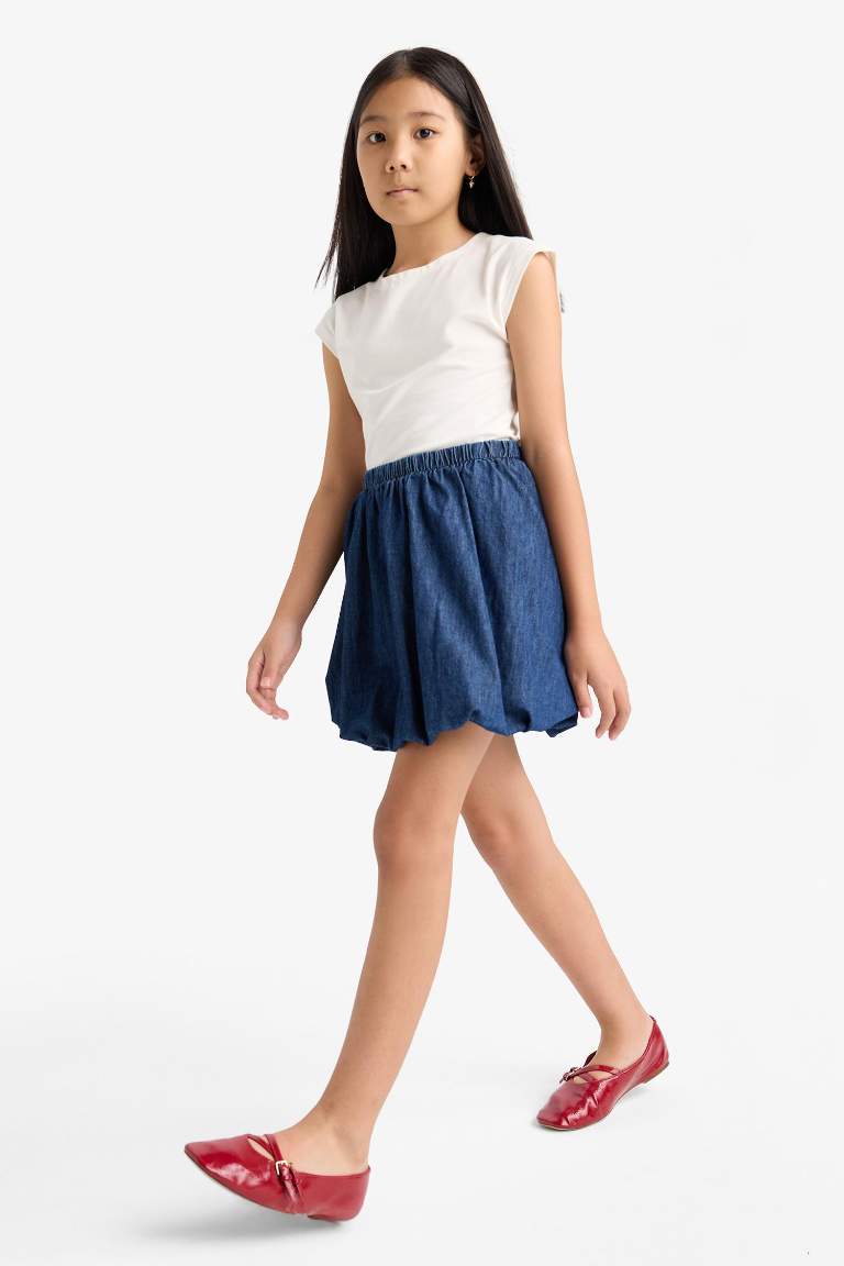 Girl Denim Balloon Fit Skirt
