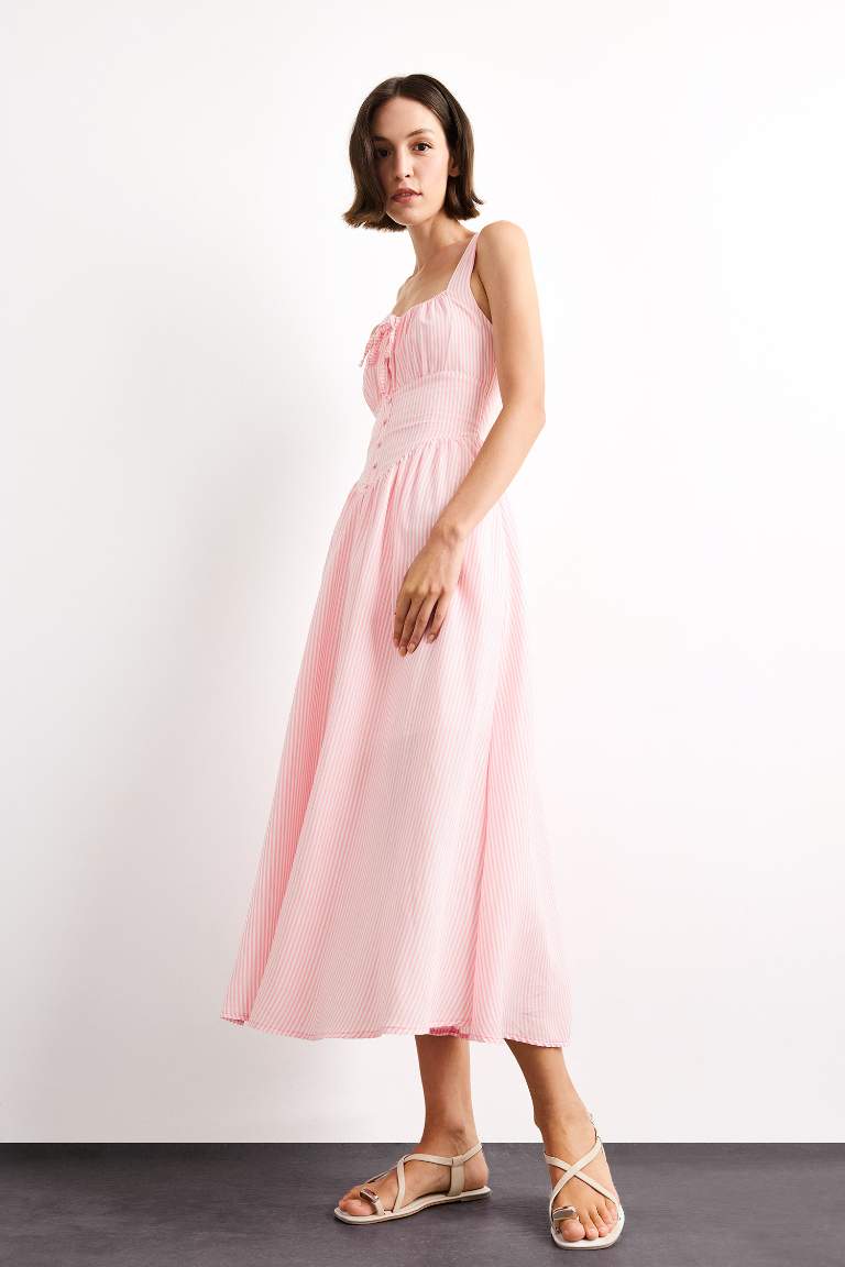 Square Neck Strappy Maxi Dress
