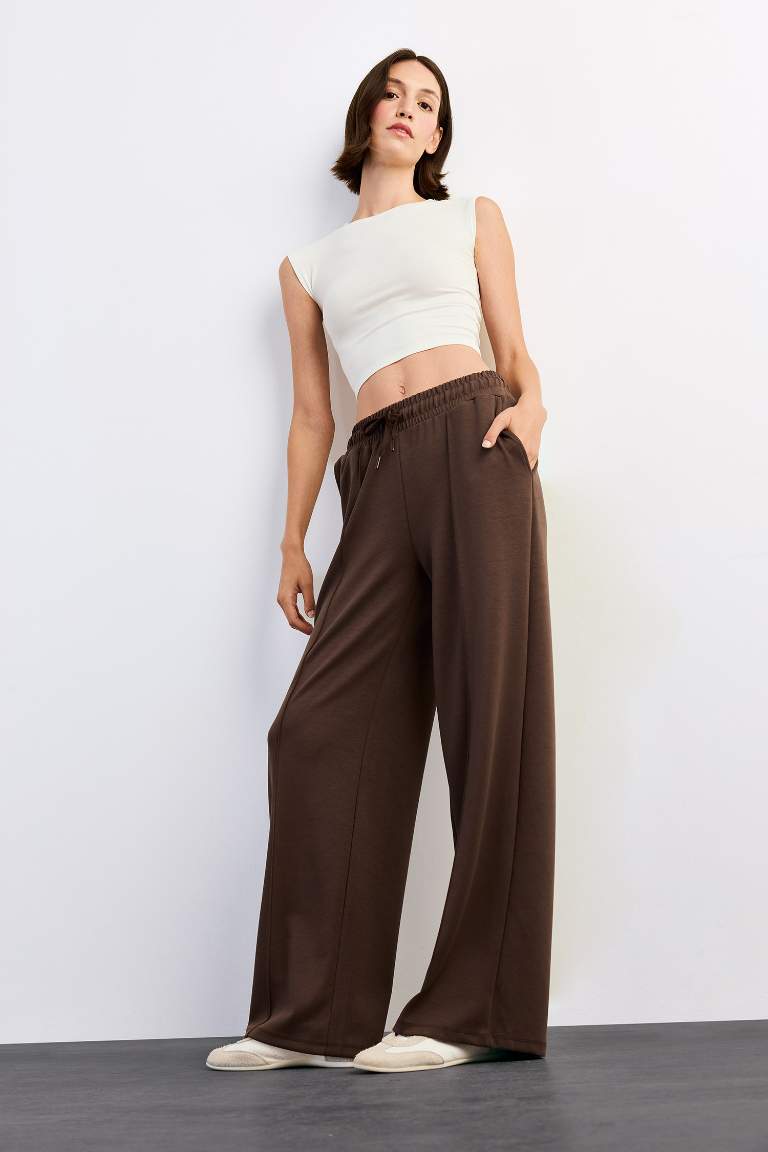 Relax Fit Normal Bel Düz Paça Modal Pantolon