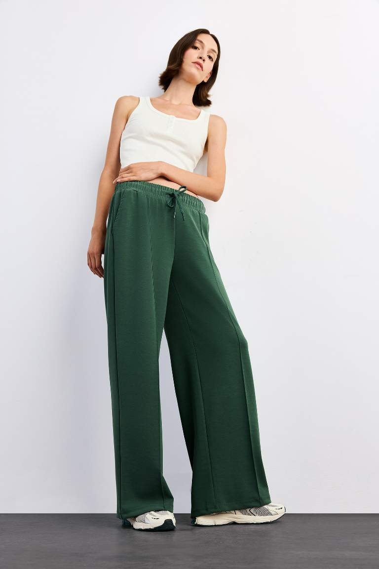Relax Fit Normal Bel Düz Paça Modal Pantolon