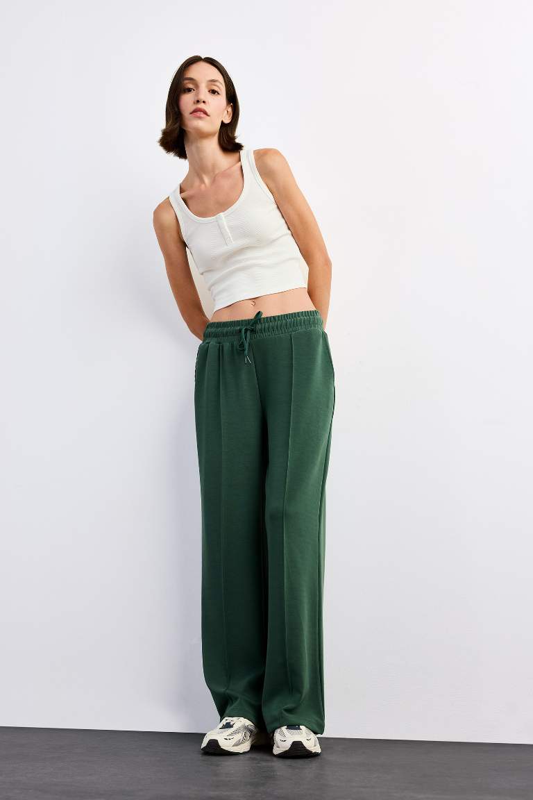 Relax Fit Normal Bel Düz Paça Modal Pantolon