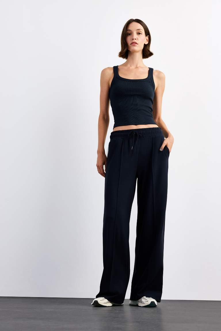 Relax Fit Normal Bel Düz Paça Modal Pantolon