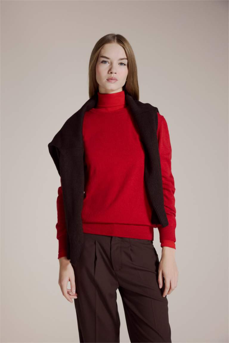 Regular Fit Bisiklet Yaka Yün Kazak