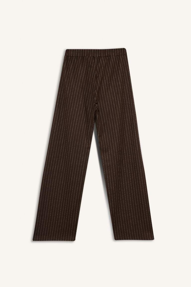 Wide Leg Striped Trousers